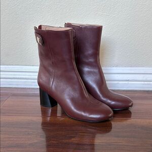 Joie Ramet Bordeaux Ankle Leather Boots Size 5.5